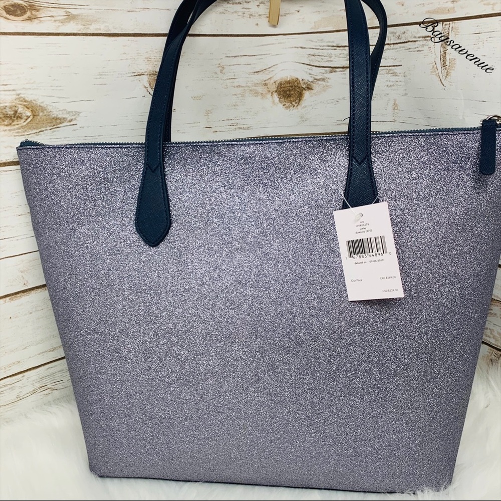 Holiday Dusk Navy Kate spade joeley Tote Glitter - Picture 4 of 8